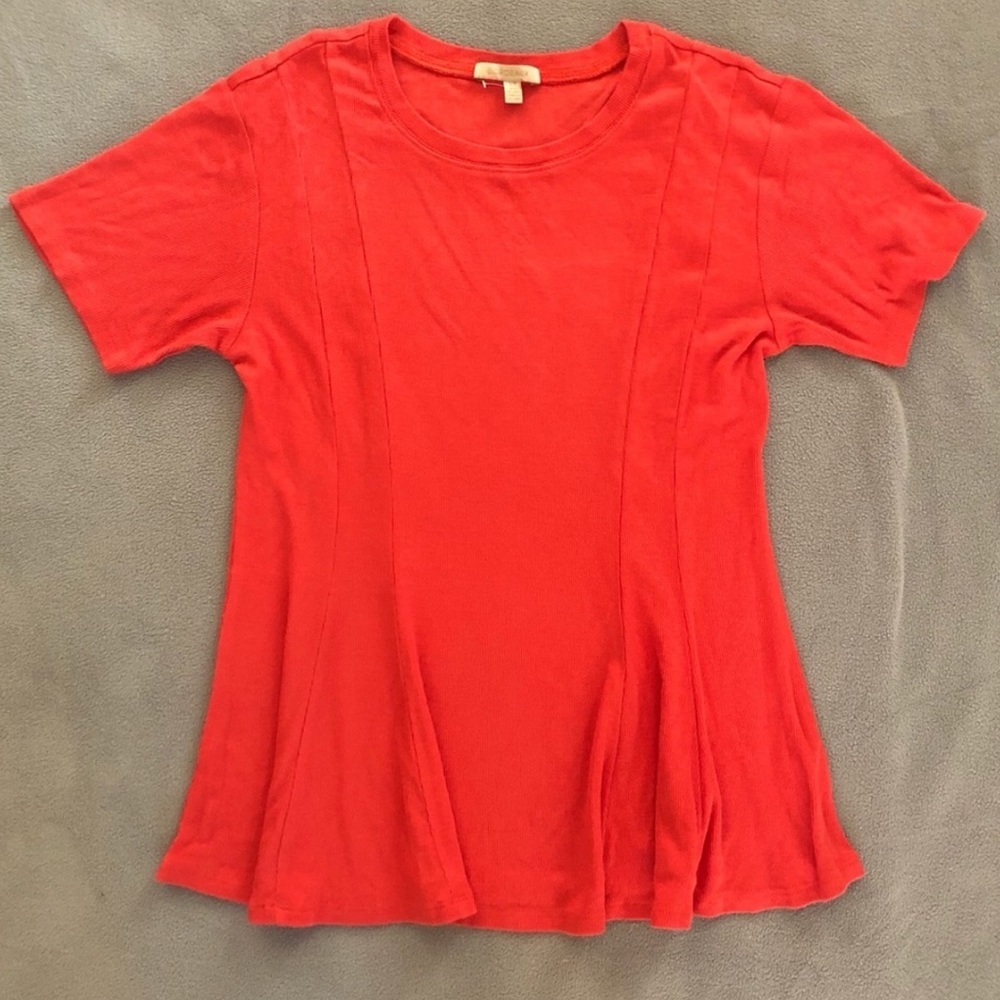 NWOT Anthropologie Fit & Flare Red Shirt Small Bordeaux